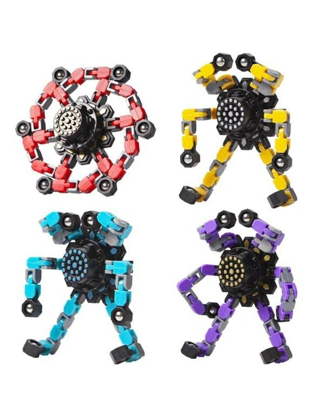 Fidget Spinners for Kids and Adults Stress Relief Sensory Toy 4 Pack Bulk Set